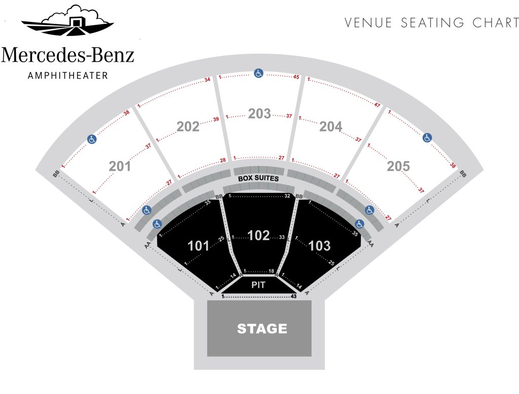 Seating Chart Concert & Event Seating MercedesBenz Amphitheater