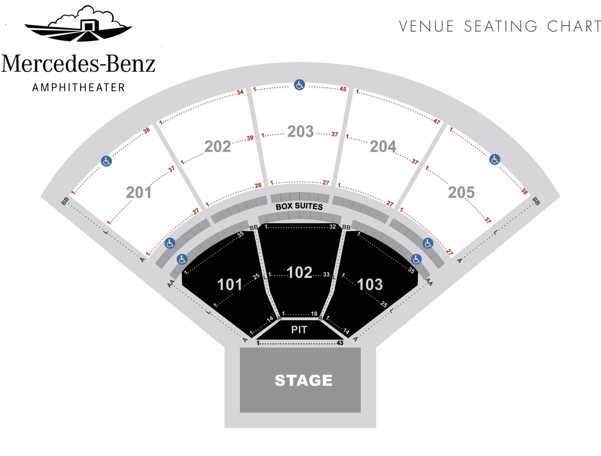 Seating Chart | Concert & Event Seating | Mercedes-Benz Amphitheater